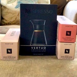 Nespresso Pour Over Carafe for Vertuo Next & 3 sleeves of coffee